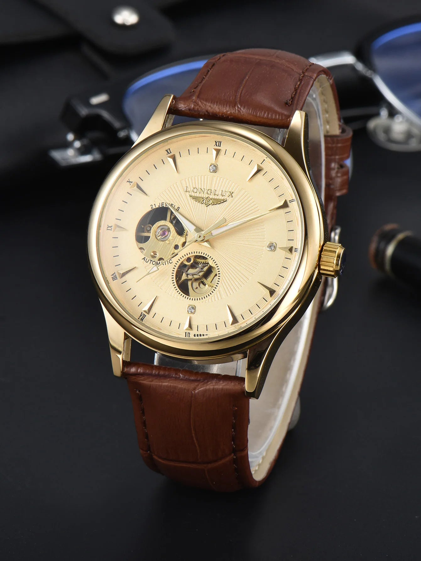 LONGLUX Elegant Men's Mechanical Wristwatch