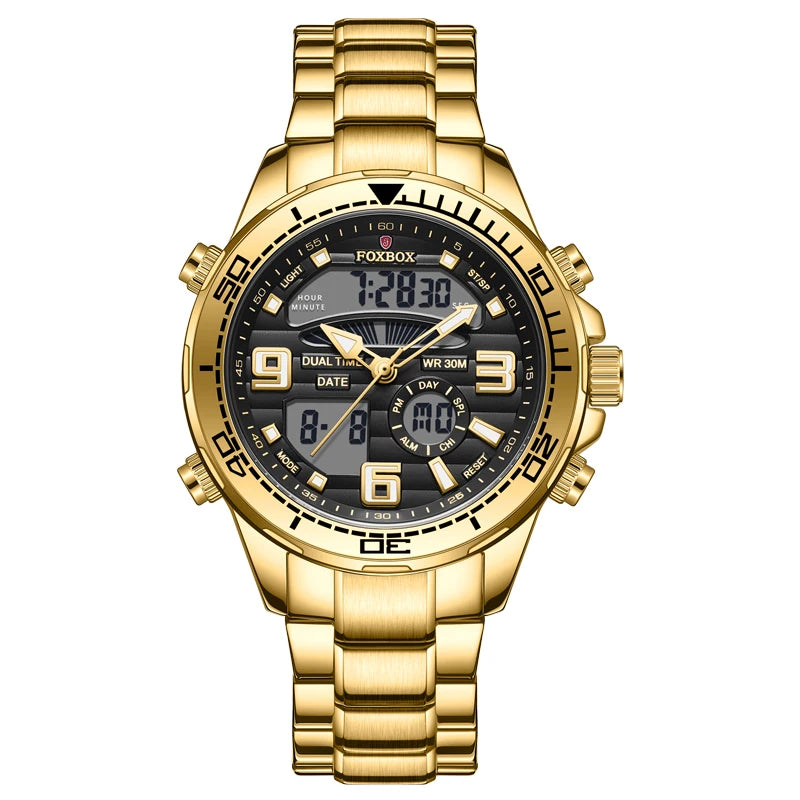 FOXBOX Men's Digital Luxury Quartz Wristwatch