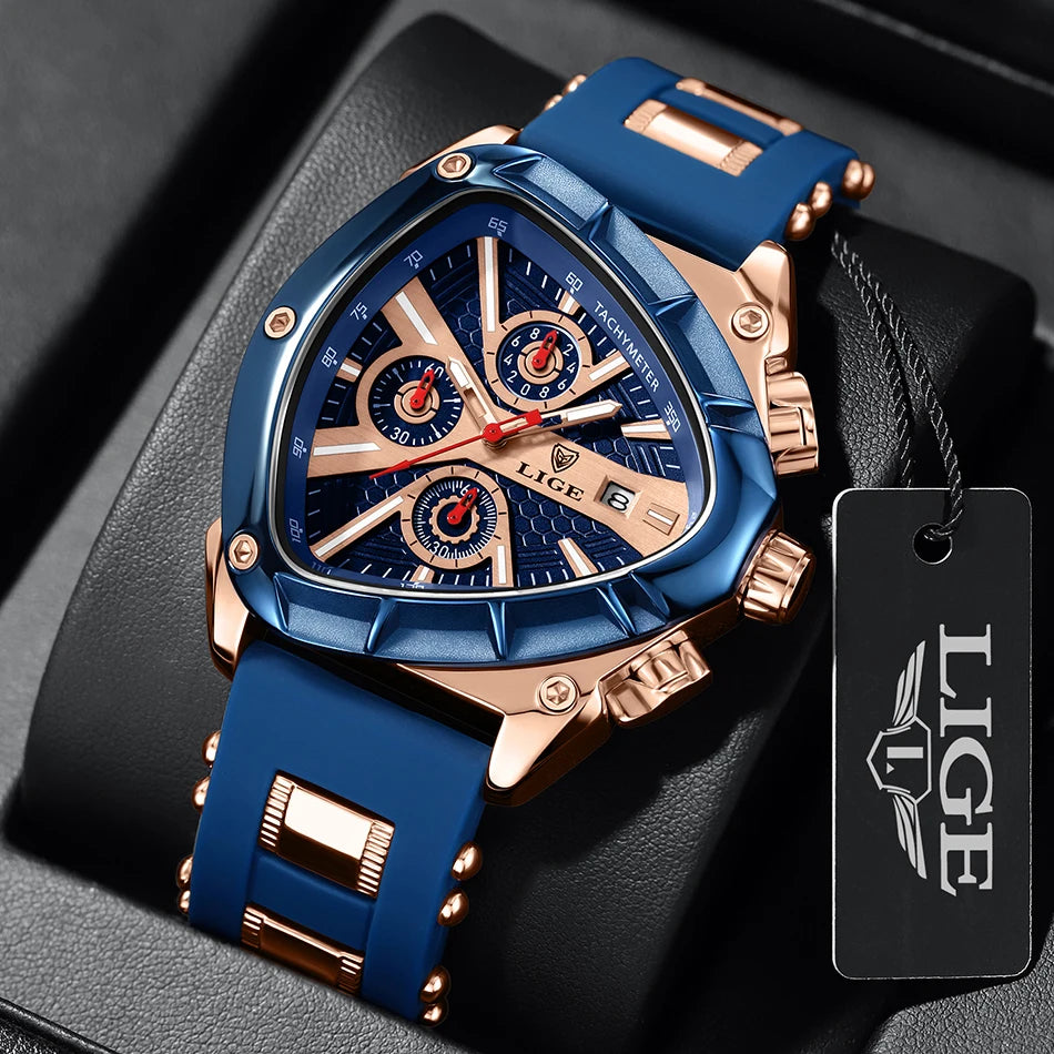 LIGE Original Luxury Men's Sport Quartz Waterproof Watch