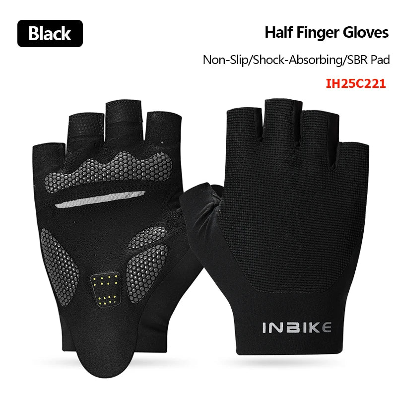 INBIKE Men's Padded Shock-Absorbing Summer Cycling Gloves