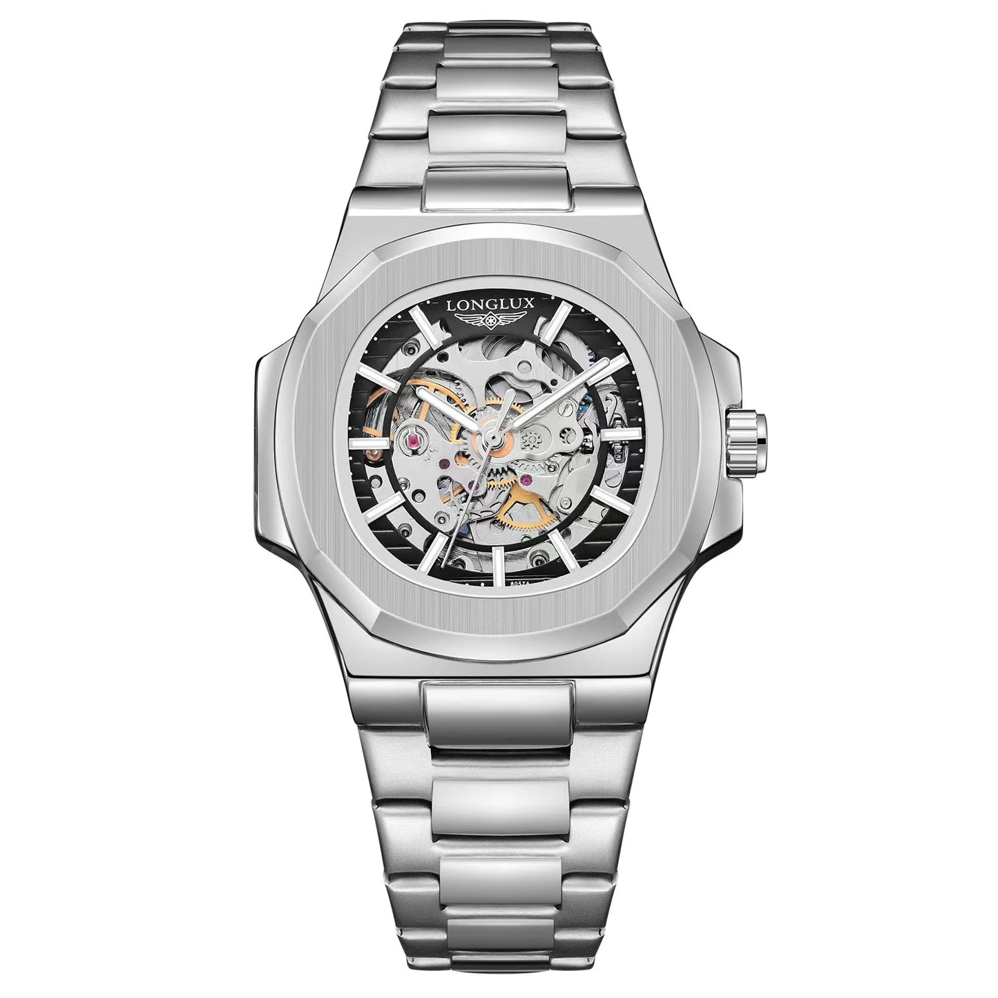 LONGLUX Men's Luxury Mechanical+Stainless Steel Wristwatch