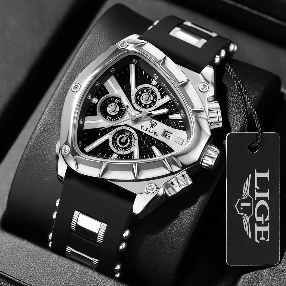LIGE Original Luxury Men's Sport Quartz Waterproof Watch