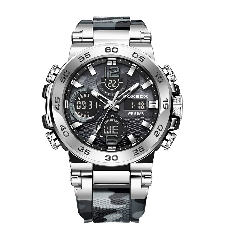FOXBOX Men's Digital Military Sport Watch 50m Waterproof LED
