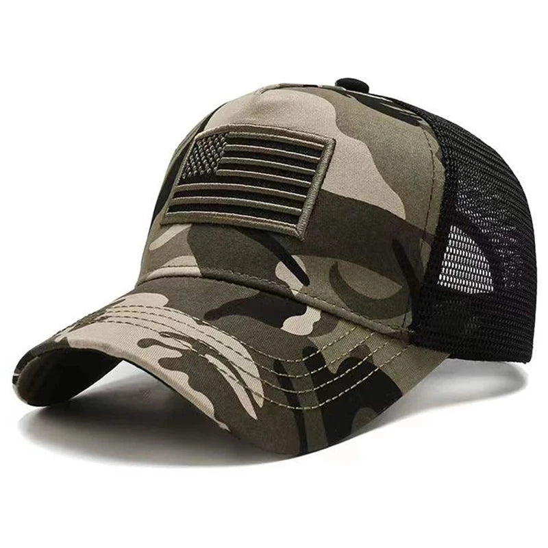 CHIROM SUPPLY Men's USA Flag Breathable Sport Trucker Snap On Hat