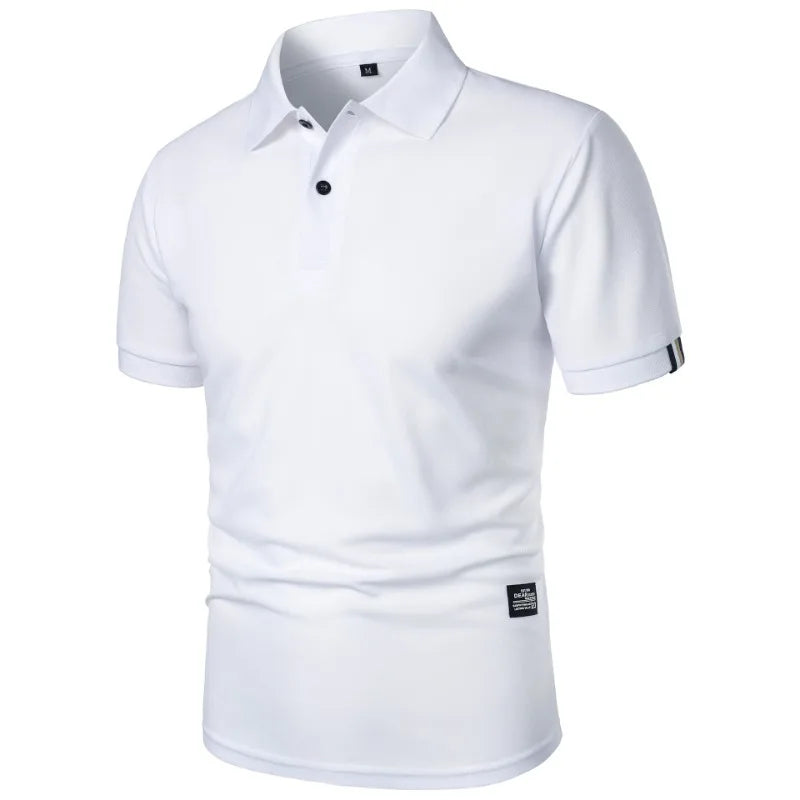 CHIROM SUPPLY Men's Solid Color Lightweight Summer Casual Short Sleeve Polo Button Shirt
