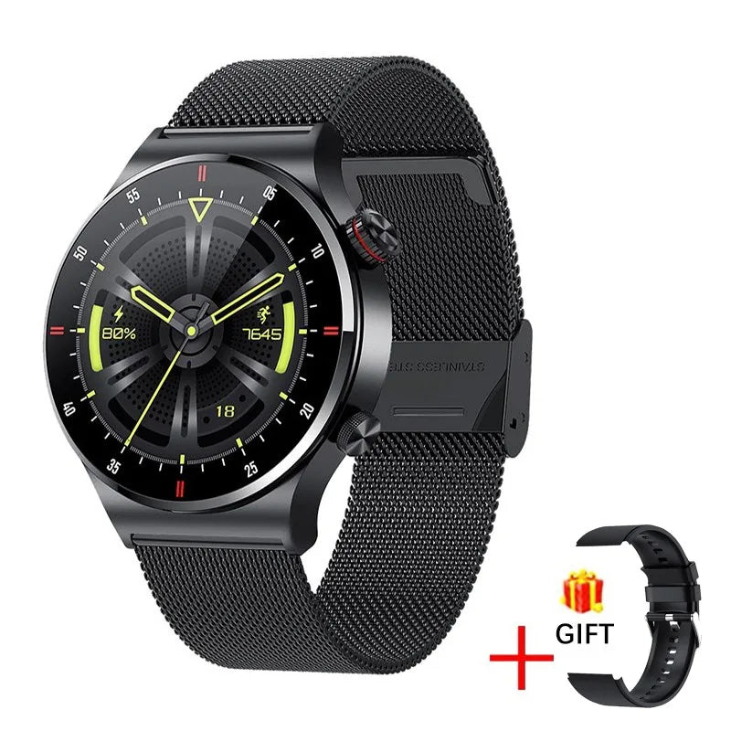 LIGE ECG+PPG Men's Waterproof Bluetooth Sport Smart Watch AMOLED NFC For Android & IOS