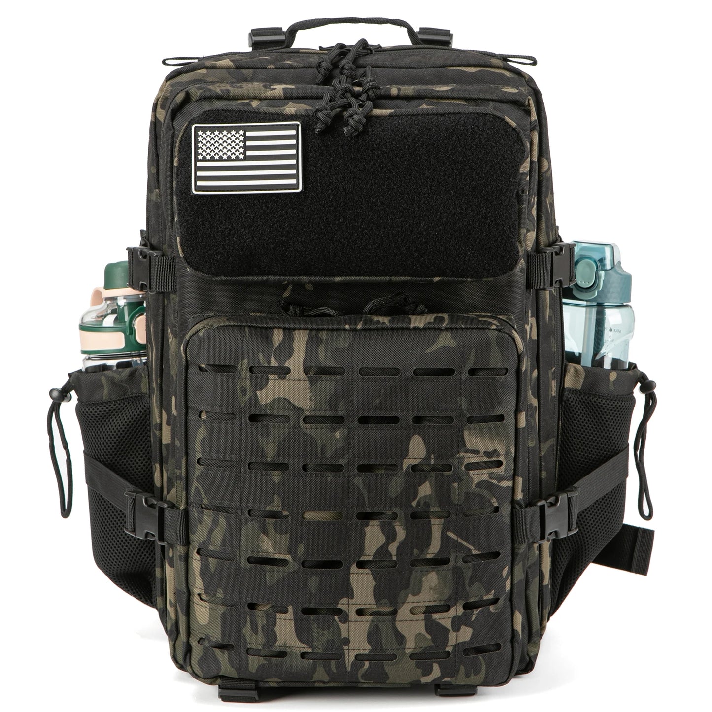 CHIROM SUPPLY Men's 50L Tactical Survival Backpack with Rucksack Bottle Holder.
