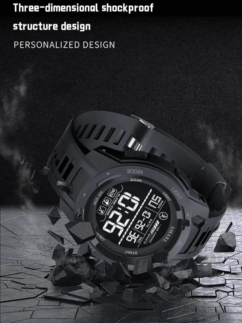 SMAEL Men's Digital LED Alarm Watch Waterproof
