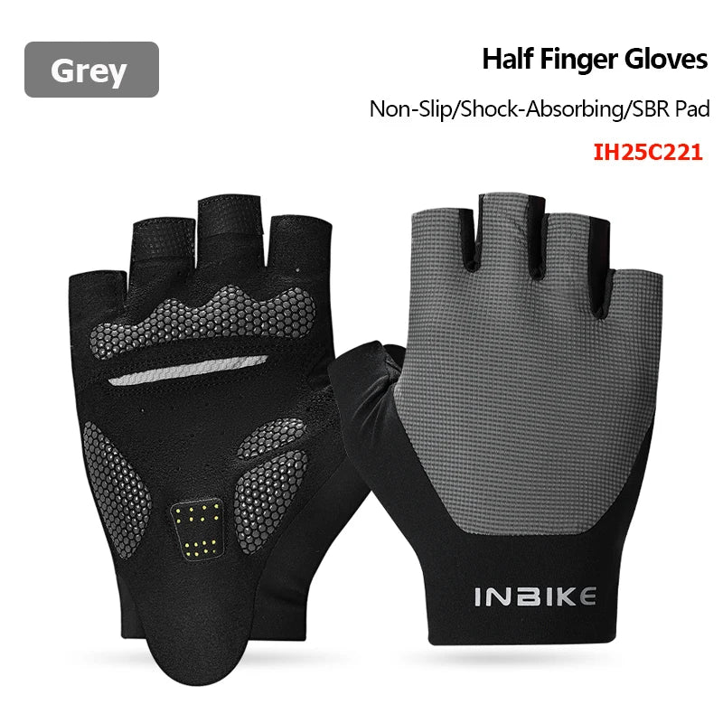 INBIKE Men's Padded Shock-Absorbing Summer Cycling Gloves
