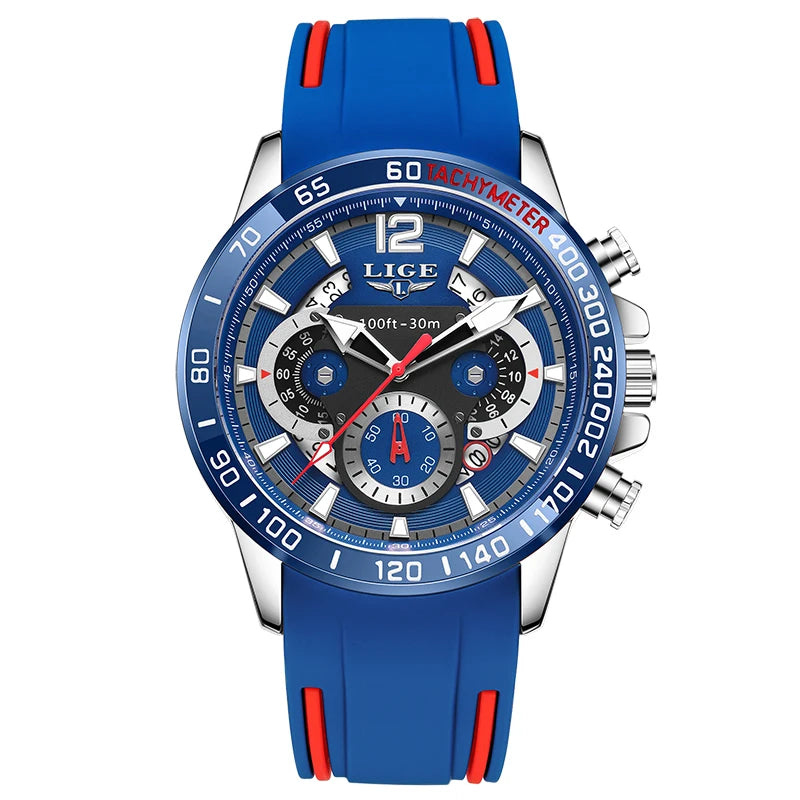 LIGE Luxury Fashion Quartz Men's Business Waterproof Luminous Sports Watch