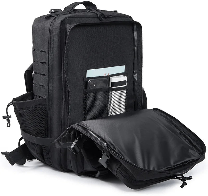 CHIROM SUPPLY Men's 50L Tactical Survival Backpack with Rucksack Bottle Holder.
