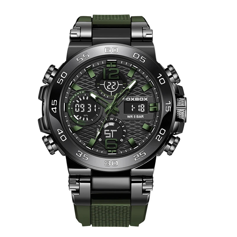 FOXBOX Men's Digital Military Sport Watch 50m Waterproof LED