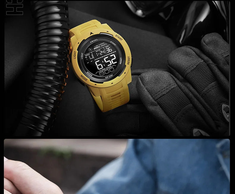 SMAEL Men's Digital LED Alarm Watch Waterproof