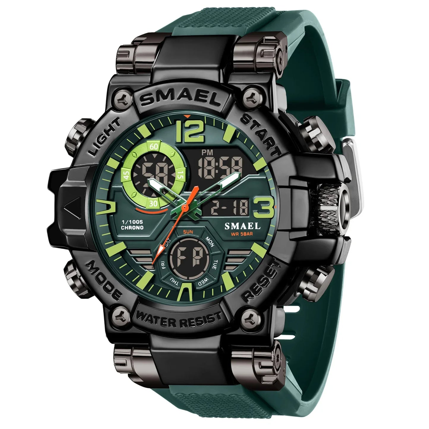 SMAEL 8110 Men's New Sports LED 50m Waterproof Digital Shockproof Electronic Wristwatch.