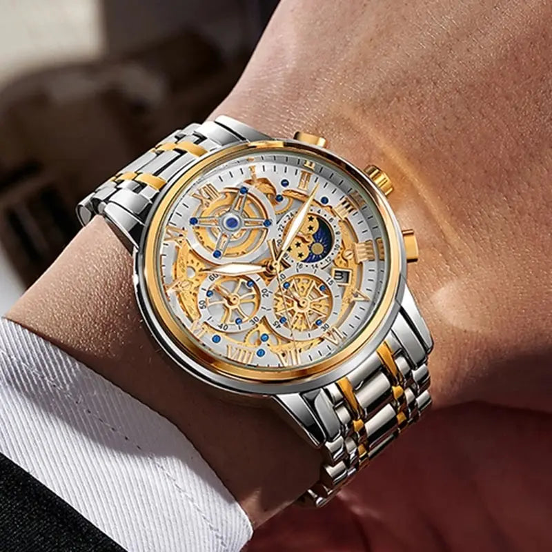 LIGE Men's Military Hollow Sports Watch Waterproof with Chronograph
