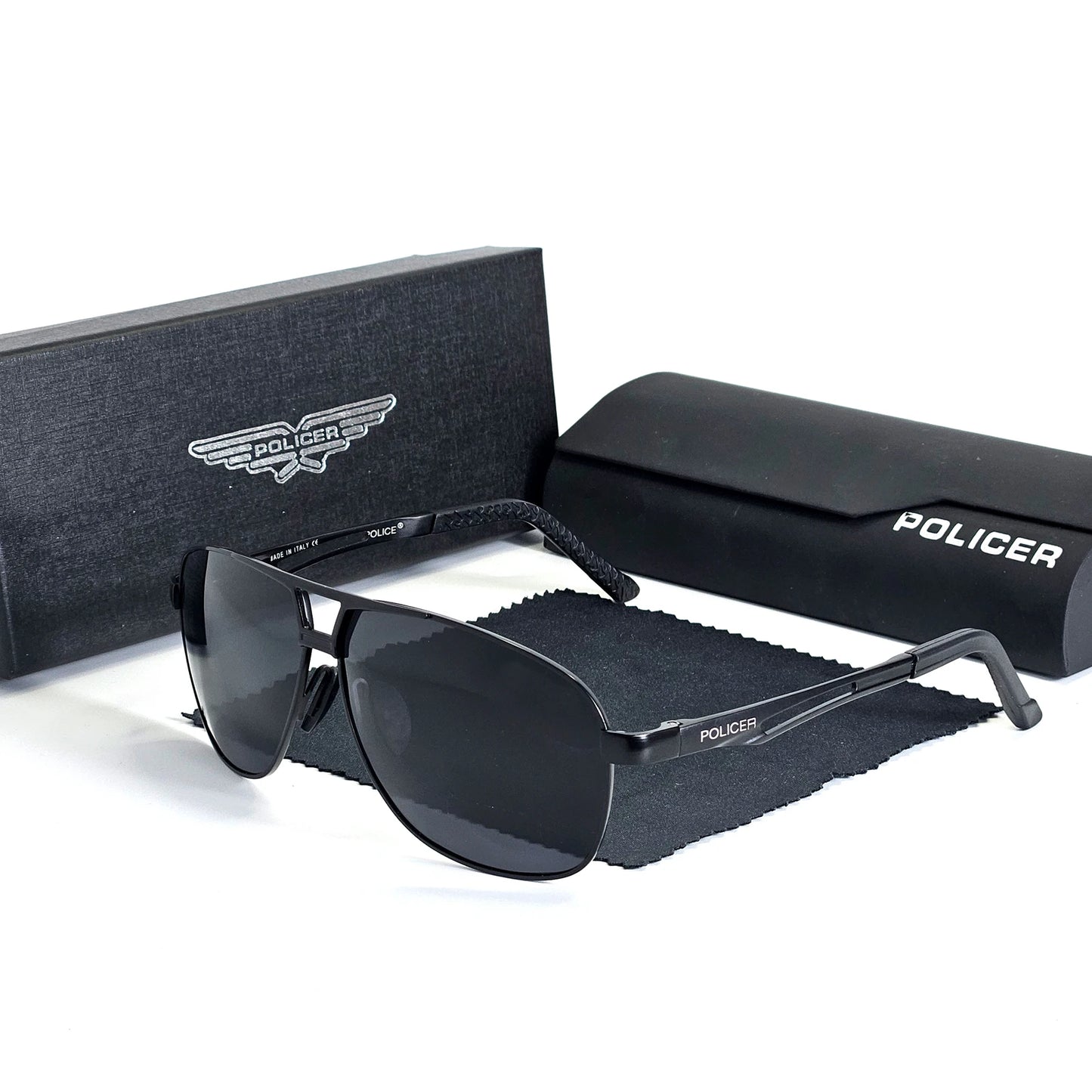 POLICER Men's Classic Police Style Sunglasses with UV 400 Protection