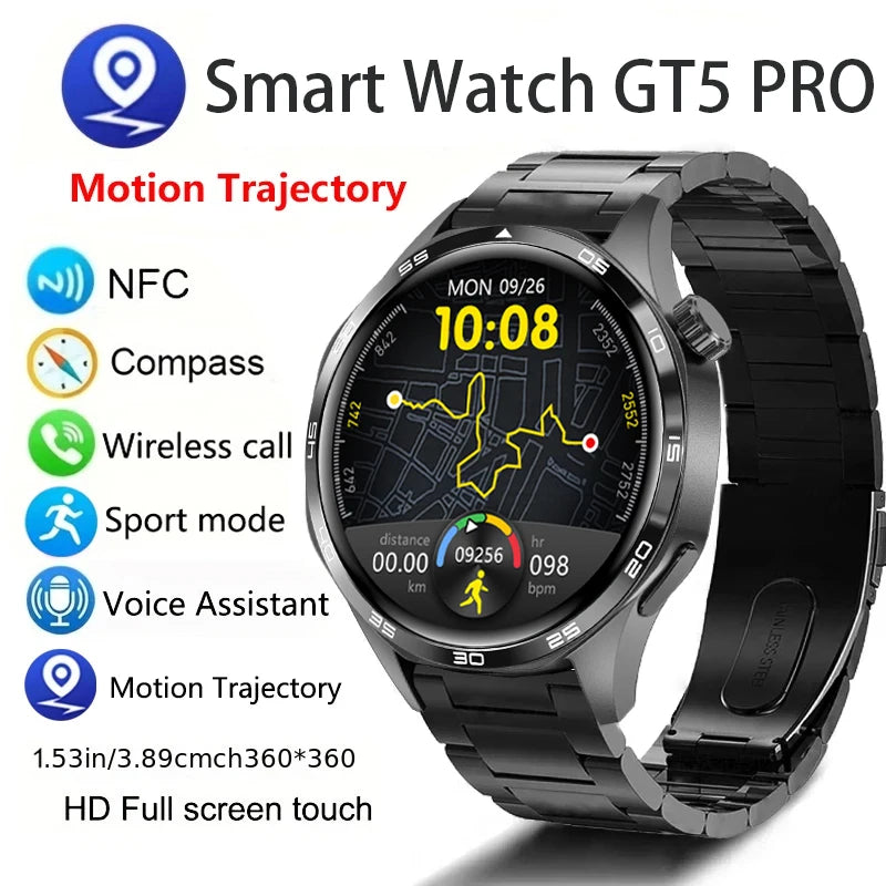 GT5 PRO Men's Smart Watch +AMOLED HD Screen+GPS