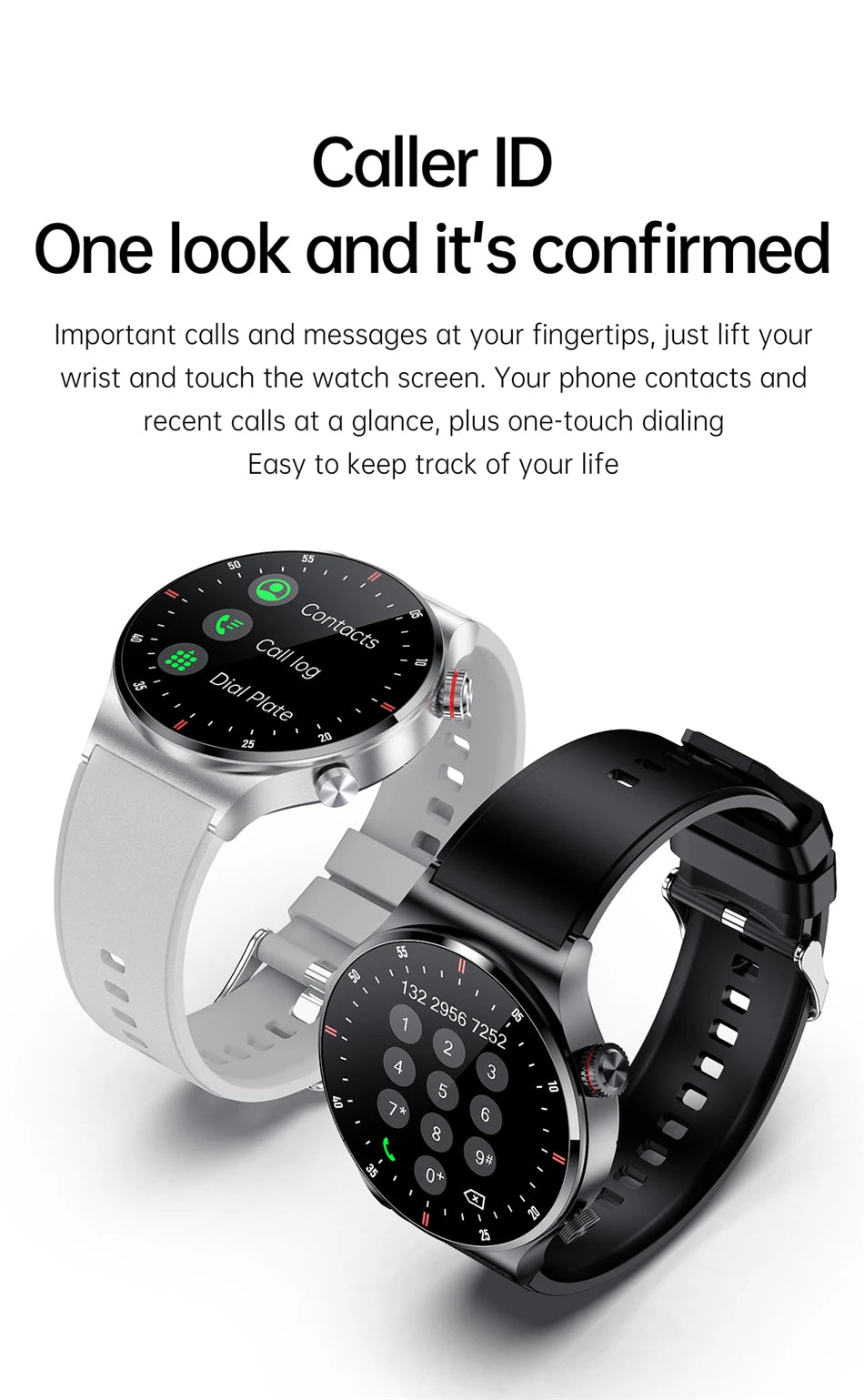 LIGE ECG+PPG Men's Waterproof Bluetooth Sport Smart Watch AMOLED NFC For Android & IOS