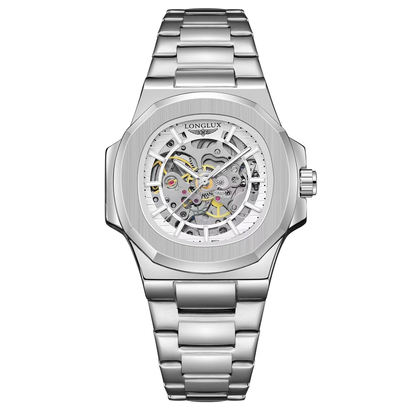 LONGLUX Men's Luxury Mechanical+Stainless Steel Wristwatch