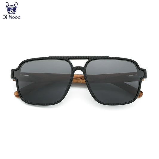 Oi Wood Men's Eco-Friendly Polarizing Sunglasses+UVA&B Protection