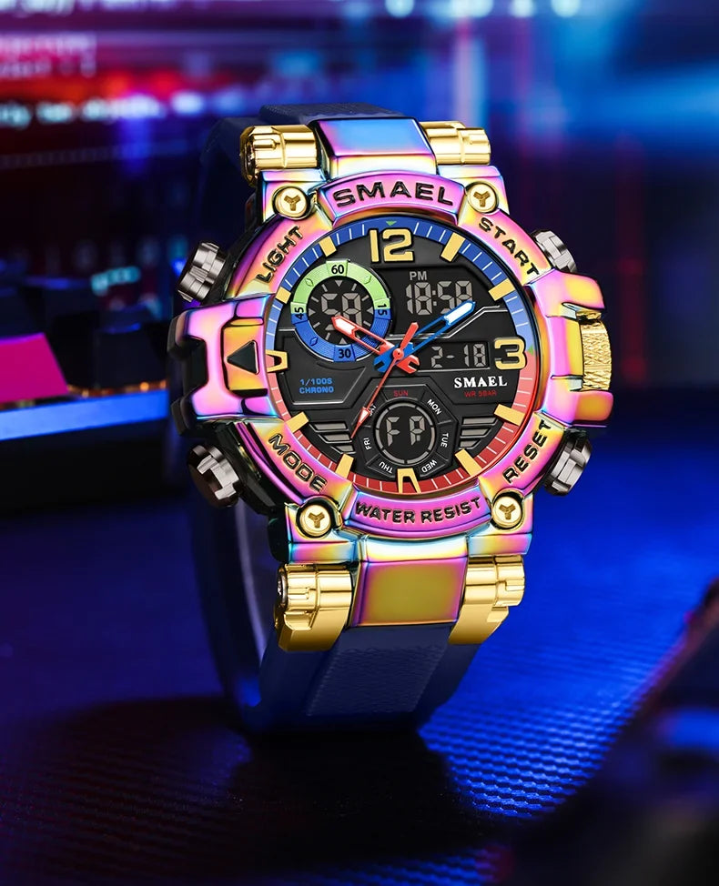 SMAEL 8110 Men's New Sports LED 50m Waterproof Digital Shockproof Electronic Wristwatch.
