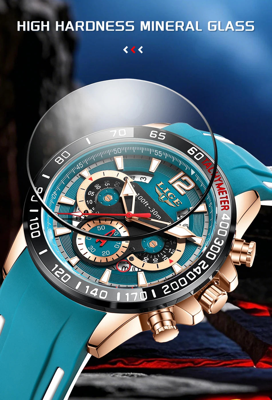 LIGE Luxury Fashion Quartz Men's Business Waterproof Luminous Sports Watch