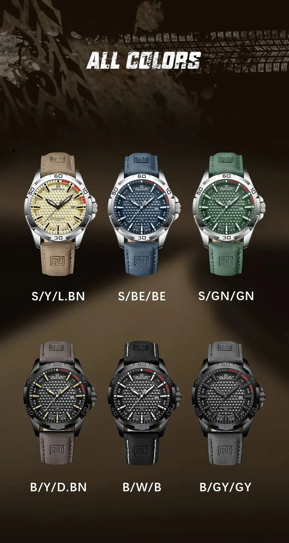 NAVIFORCE Men's Casual Military Quartz Sports Waterproof Wrist-Watch