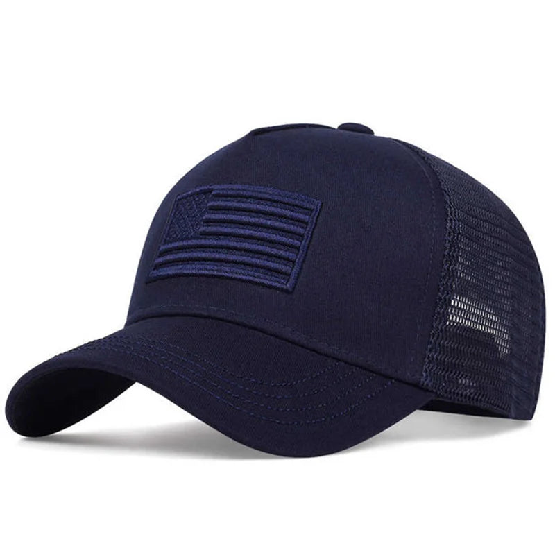 CHIROM SUPPLY Men's USA Flag Breathable Sport Trucker Snap On Hat