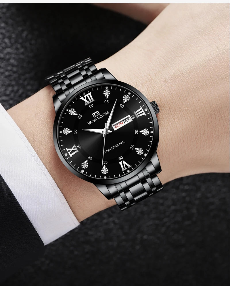 VA VA VOOM Men's Luxury Stainless Steel & Waterproof Wrist-Watch