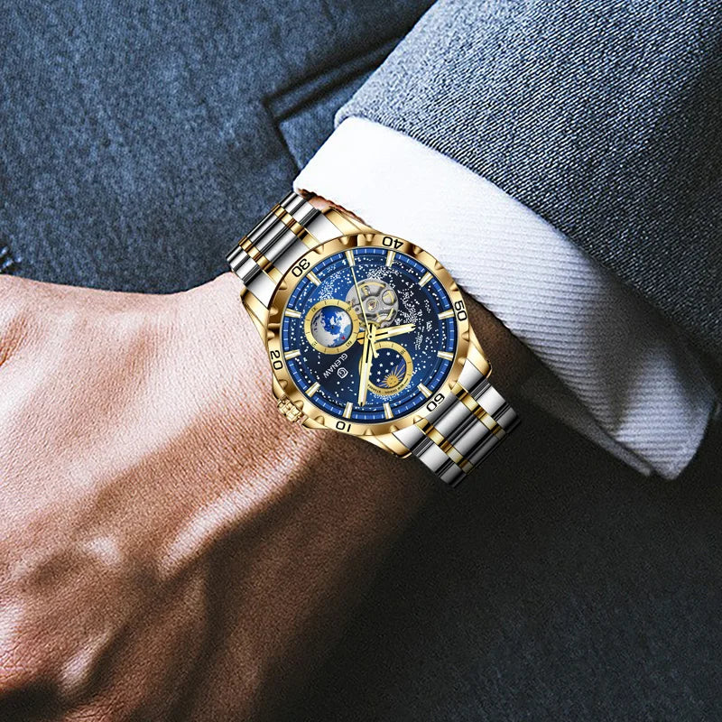 GLENAW Men's Automatic Luminous Stainless Steel Mechanical Watch