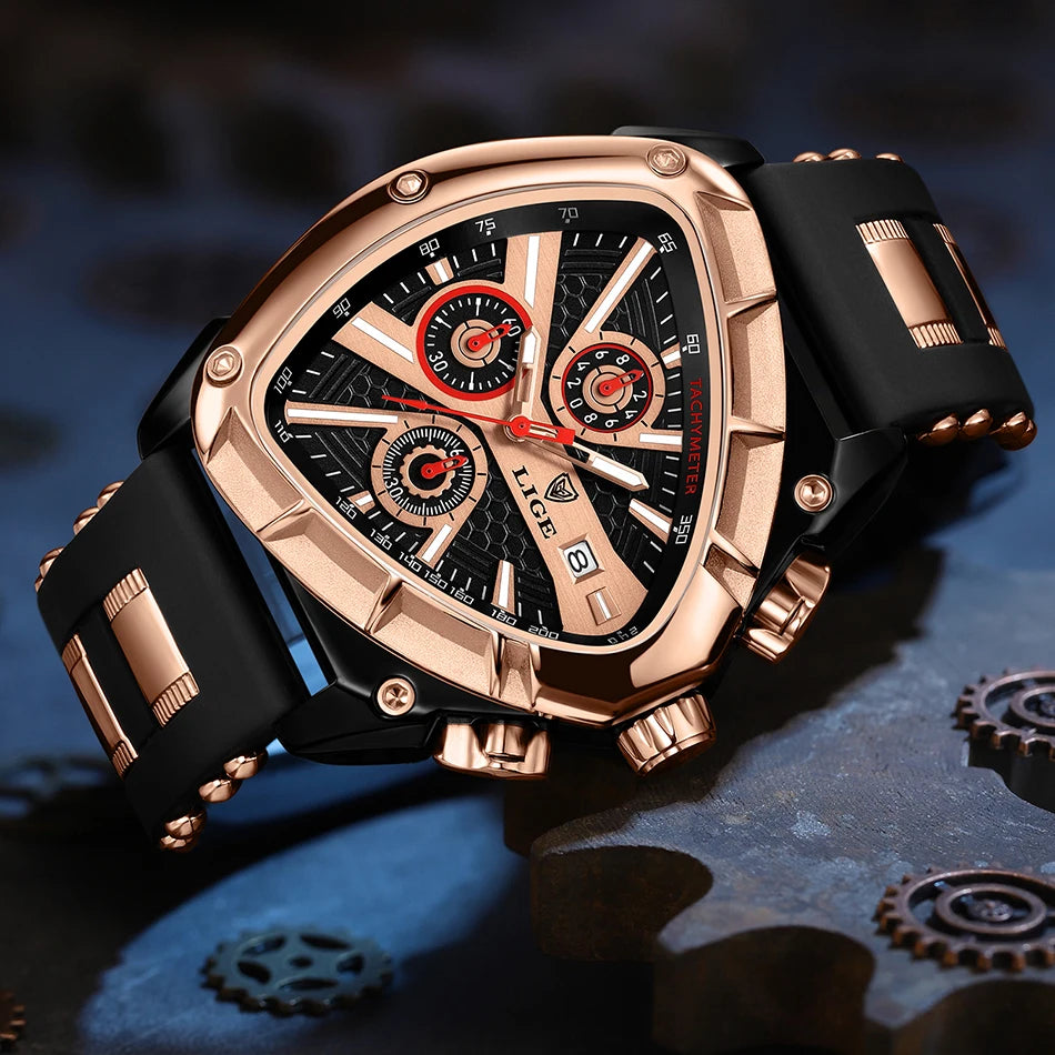 LIGE Original Luxury Men's Sport Quartz Waterproof Watch