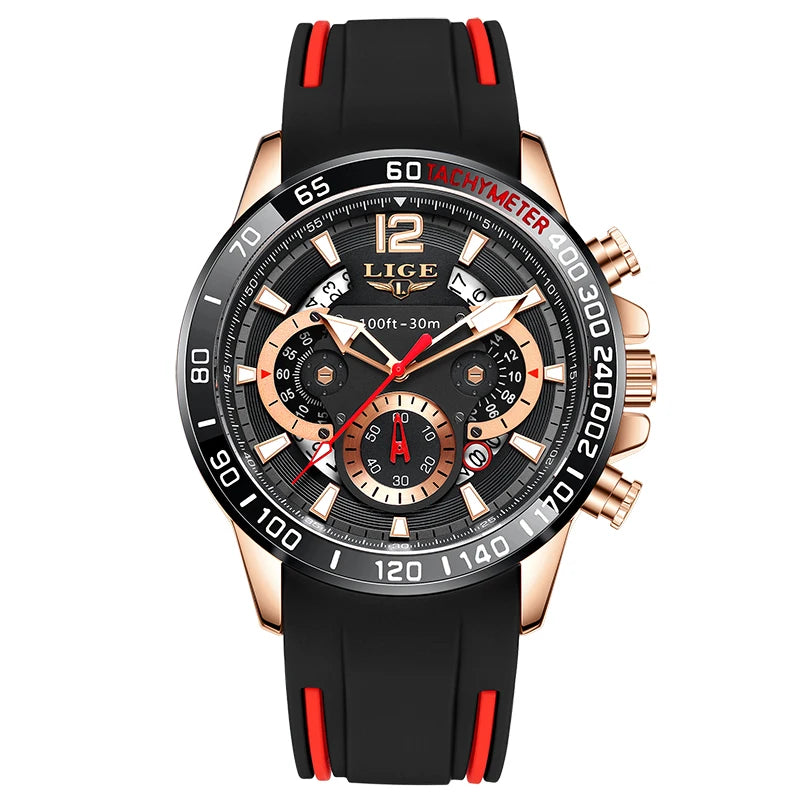 LIGE Luxury Fashion Quartz Men's Business Waterproof Luminous Sports Watch