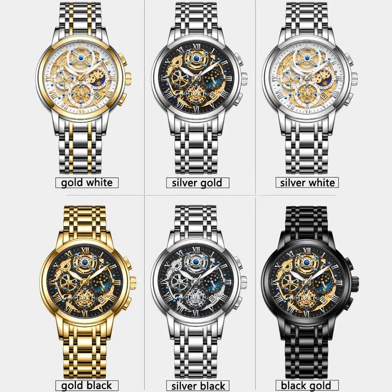 LIGE Men's Military Hollow Sports Watch Waterproof with Chronograph
