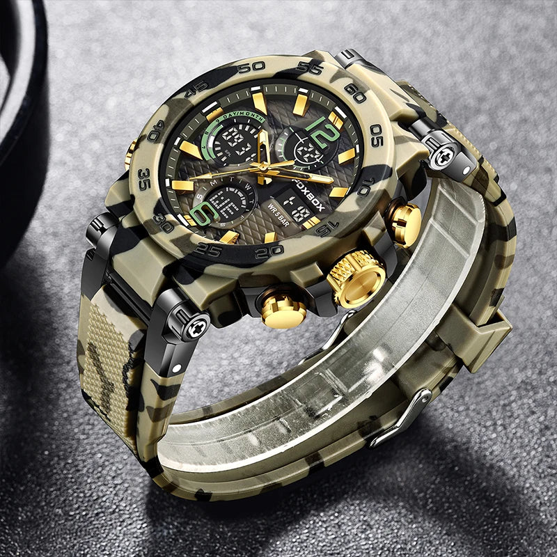 FOXBOX Men's Digital Military Sport Watch 50m Waterproof LED