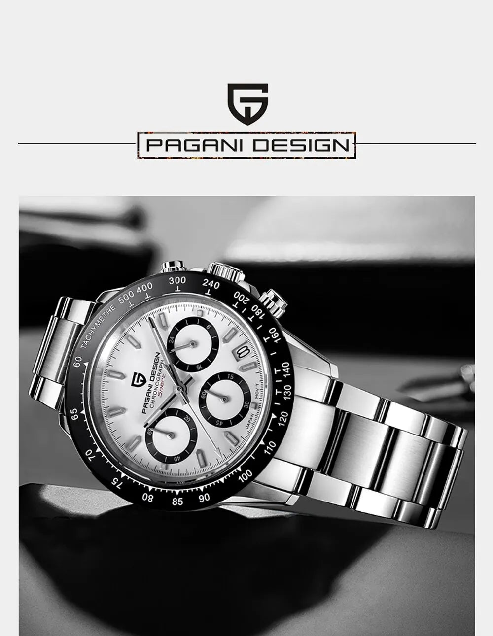 PAGANI DESIGN Men's Quartz Chronograph Luxury Business Watch.
