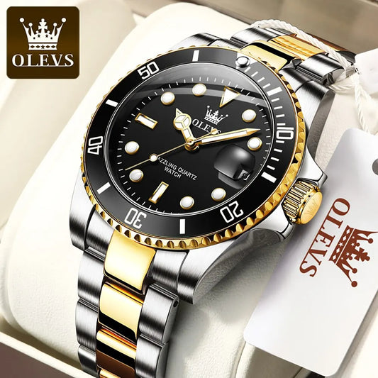OLEVS Men's Luxury Quartz Waterproof Wristwatch