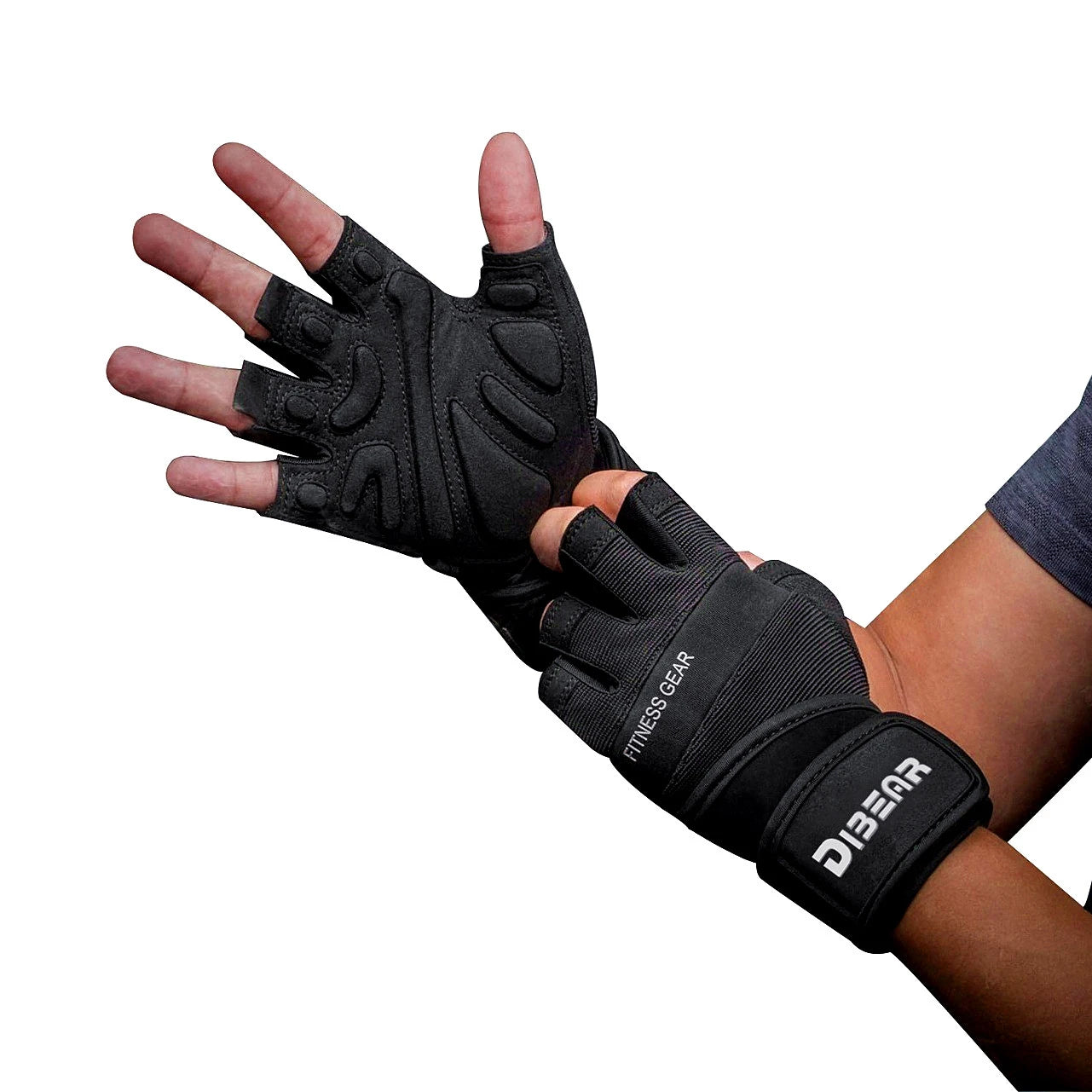 DiBear Men's Half Finger Bodybuilding/Weightlifting Dumbbell+Kettlebell Training Gloves