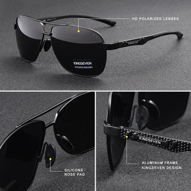 KINGSEVEN Polarized Aluminum Sunglasses Men UV400 HD Lens