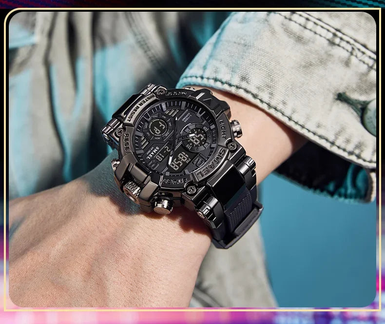 SMAEL 8110 Men's New Sports LED 50m Waterproof Digital Shockproof Electronic Wristwatch.