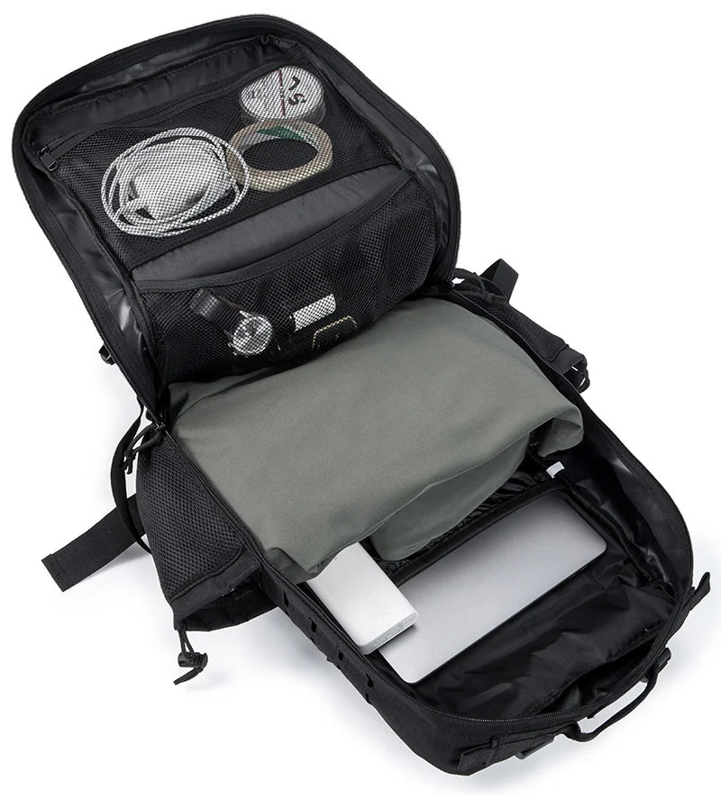CHIROM SUPPLY Men's 50L Tactical Survival Backpack with Rucksack Bottle Holder.