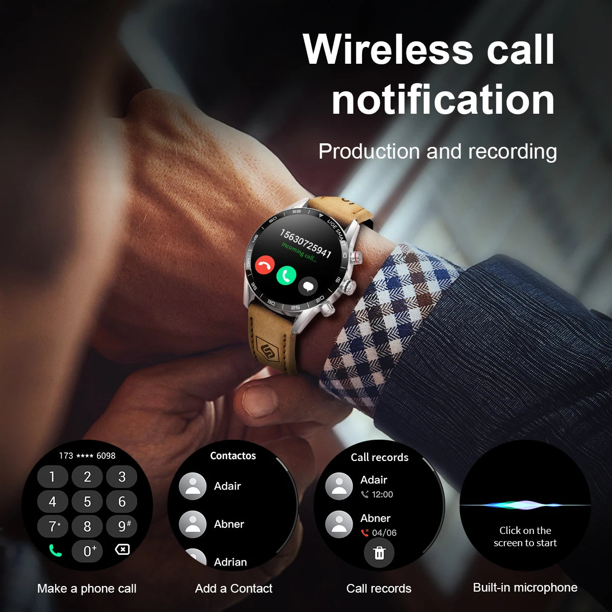 LIGE Men's Rugged Military GPS SmartWatch with HD Screen, Heart Rate, and Bluetooth