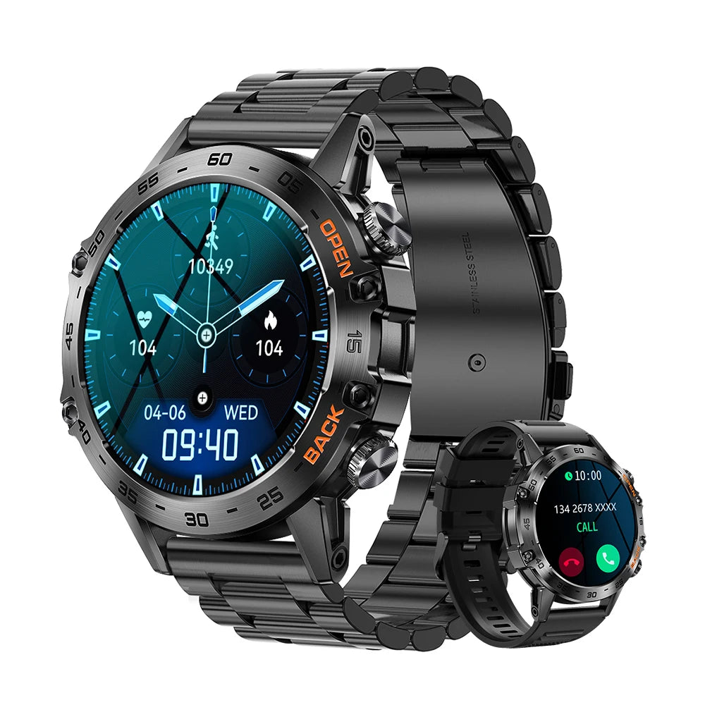 MEVADEN Men's Steel 1.39 Sports Waterproof Smart Watch with Call/Bluetooth+Fitness Tracker+IP67 For Android+IOS