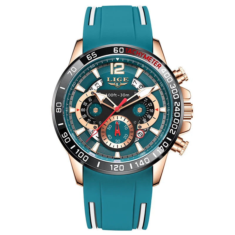 LIGE Luxury Fashion Quartz Men's Business Waterproof Luminous Sports Watch