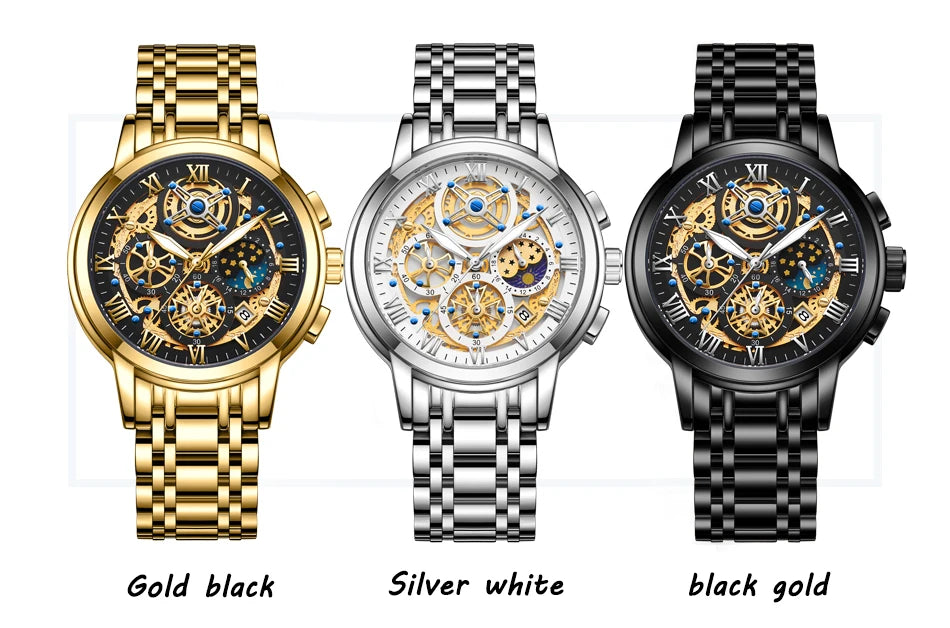 LIGE Men's Military Hollow Sports Watch Waterproof with Chronograph