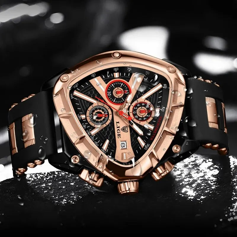 LIGE Original Luxury Men's Sport Quartz Waterproof Watch