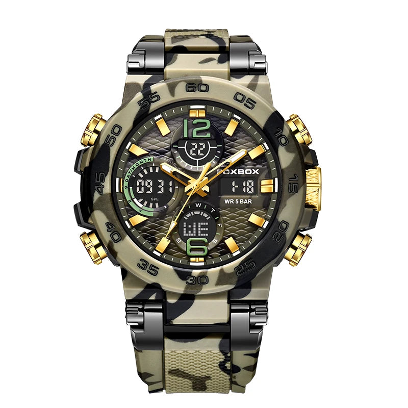 FOXBOX Men's Digital Military Sport Watch 50m Waterproof LED