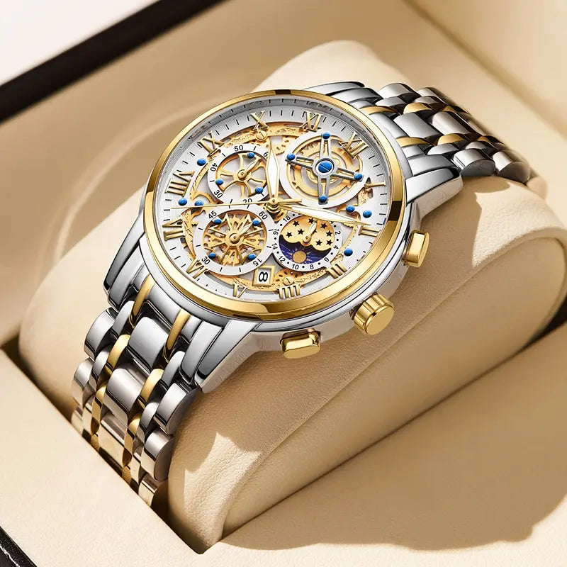 LIGE Men's Military Hollow Sports Watch Waterproof with Chronograph