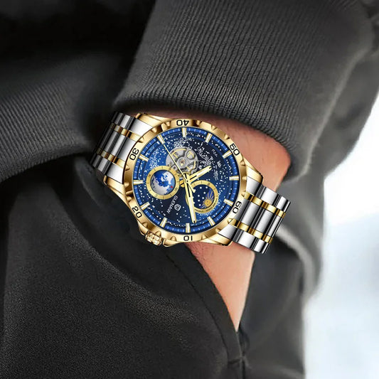 GLENAW Men's Automatic Luminous Stainless Steel Mechanical Watch