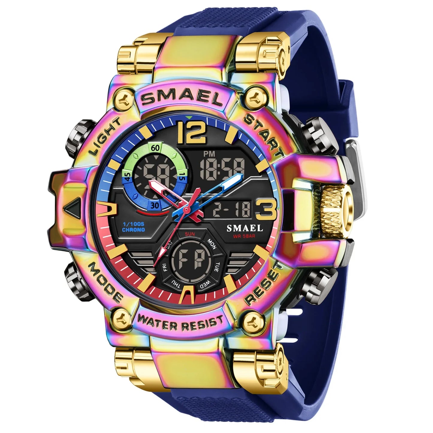 SMAEL 8110 Men's New Sports LED 50m Waterproof Digital Shockproof Electronic Wristwatch.