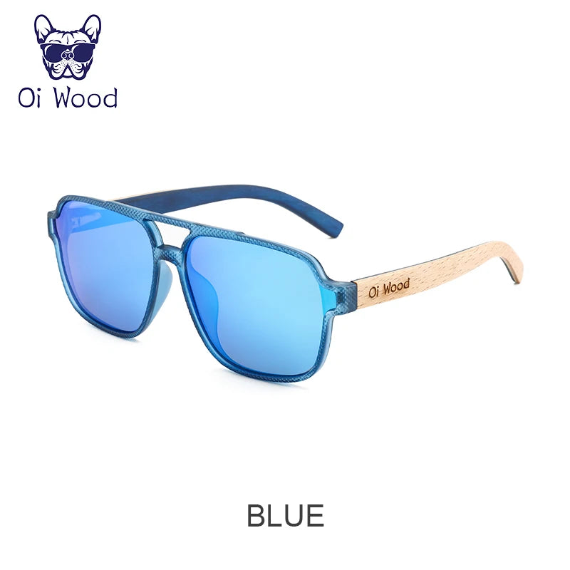 Oi Wood Men's Eco-Friendly Polarizing Sunglasses+UVA&B Protection